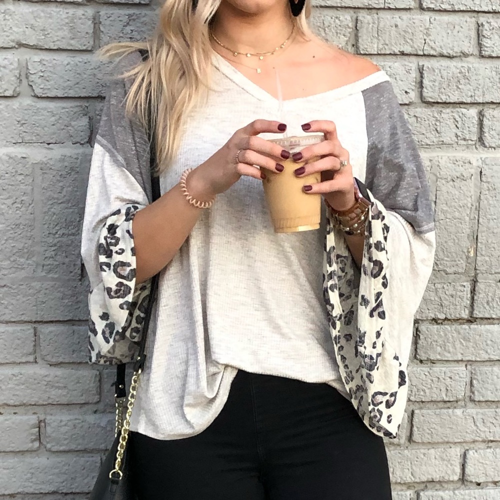 Cheetah print sleeve top